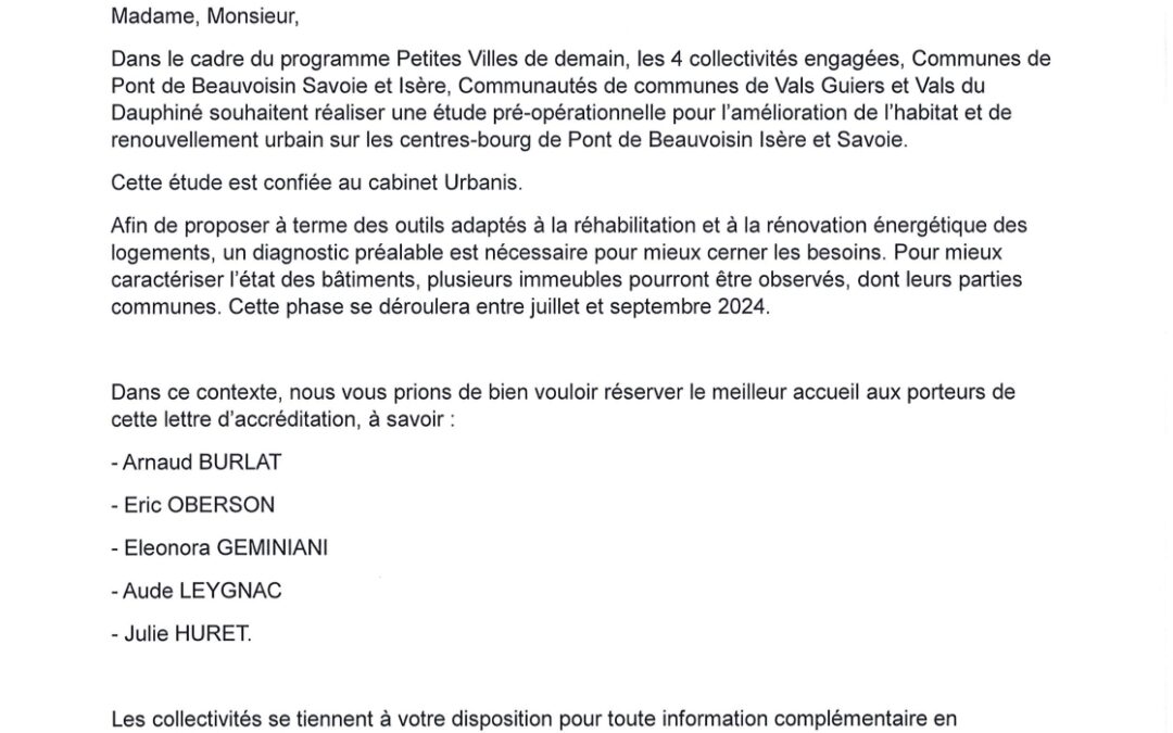 AUX HABITANTS DU CENTRE BOURG :  OPÉRATION PROGRAMMÉE D’AMÉLIORATION DE L’HABITAT
