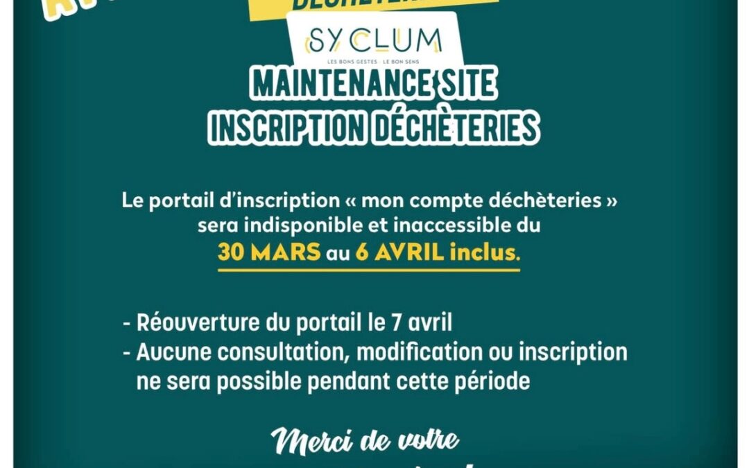 Maintenance portail mon compte SYCLUM