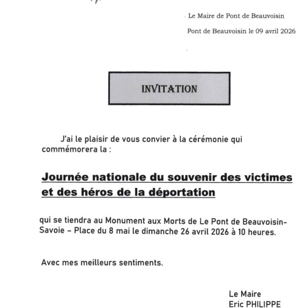 Journée nationale du souvenir des victimes et des héros de la déportation.