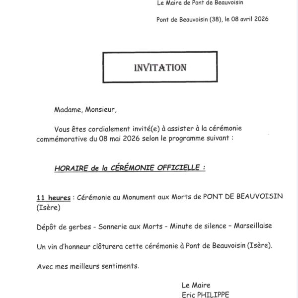 Cérémonie commémorative du 8 mai