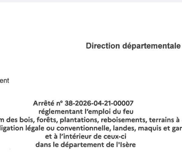 Arrêté préfectoral contre les incendies de forêt