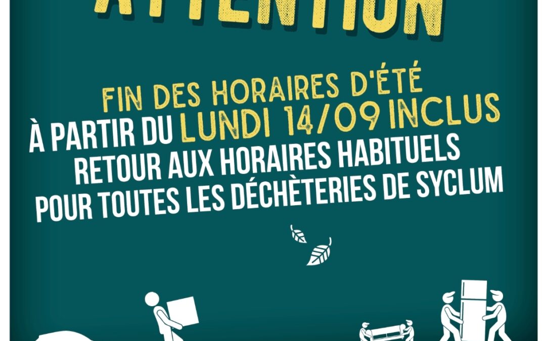 horaires déchetterie